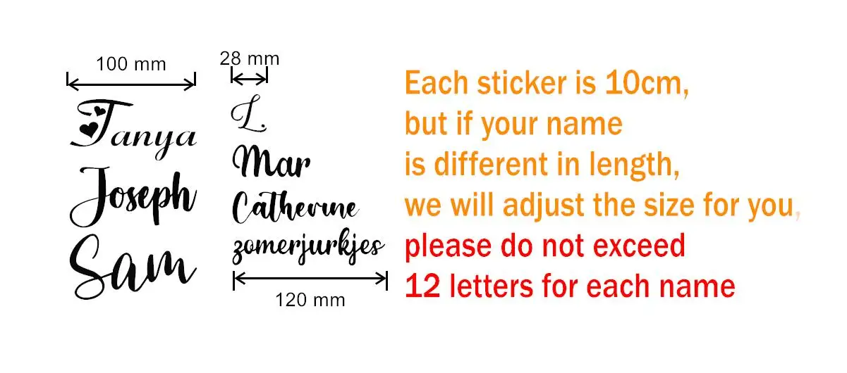 Custom stickers 6pcs/set 4inch(10cm) Personalized Name Viny Decals Stickers For Cup Window Gift Box Bag Baby Adult Birthady Party Decortion