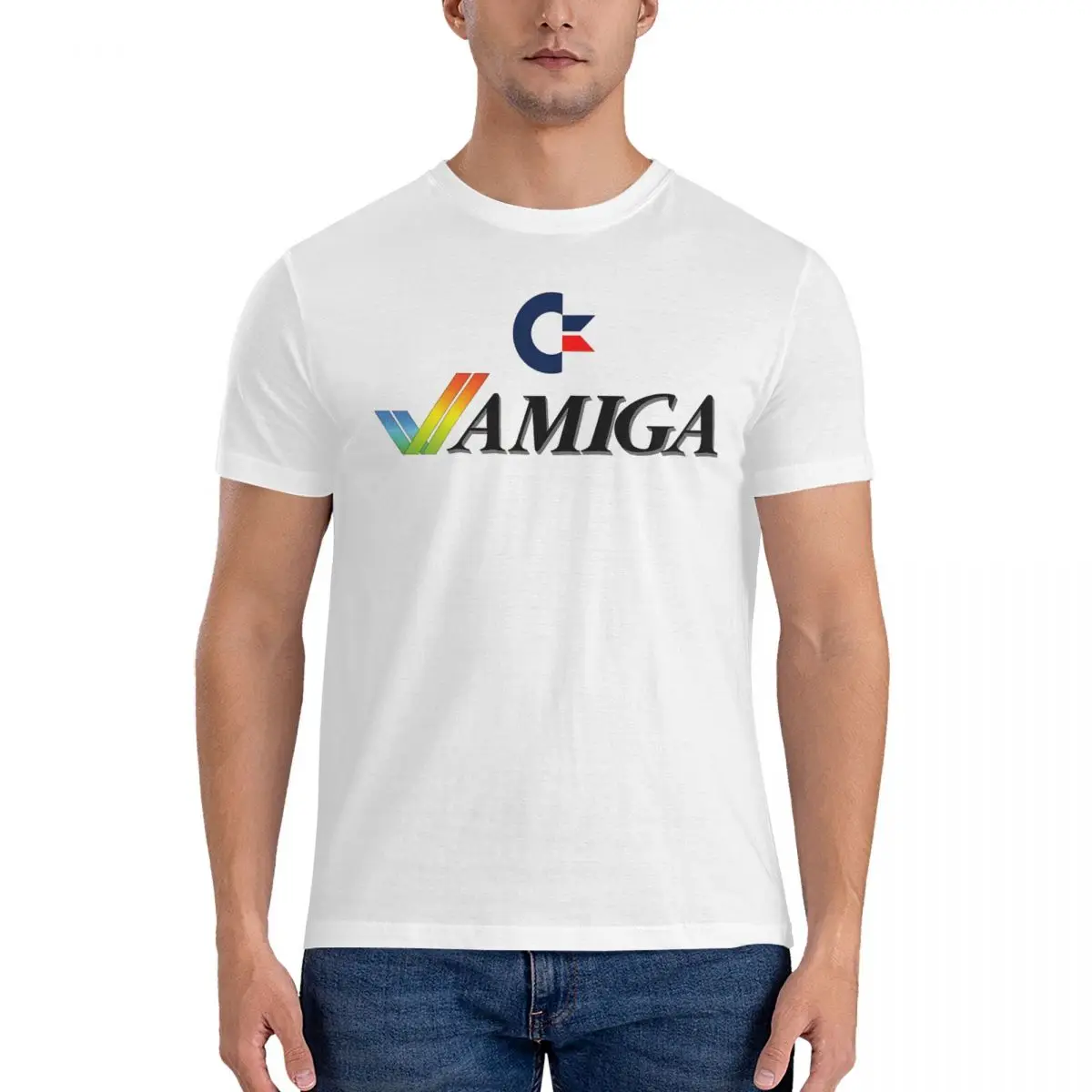 Magliette Nere Da Uomo Commodore Amiga 500 Cotone Vestiti Moda Manica Corta Girocollo T-Shirt Grafica T-Shirt