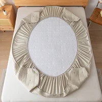 Ultrasonic Waterproof Mattress Protector Cover Embroidered Mattress Pad Bed Fitted Sheet with Elastic Band, With Deep Pocket New 3