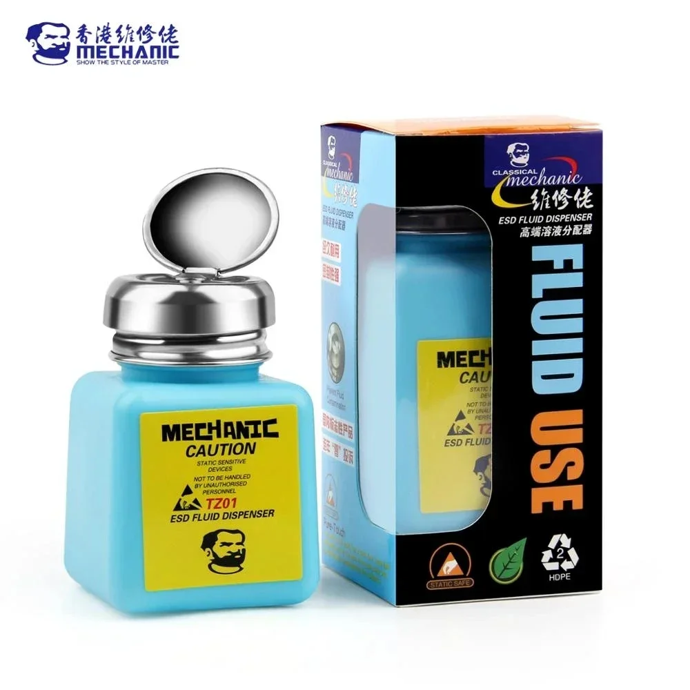 

Mechanic TZ01 Empty Plastic Liquid Alcohol Bottle ESD Fluid Dispenser for Phone Repair PCB Motherboard Cleaning Container