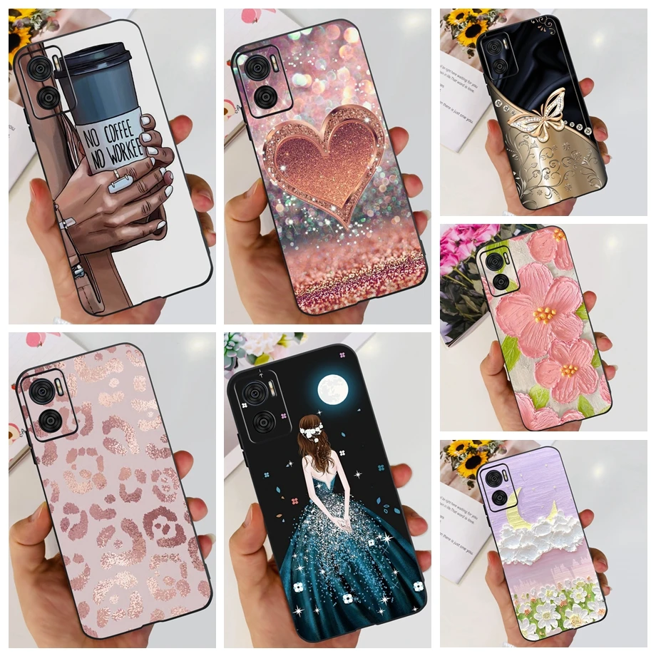 Per Moto E22 E22I E22S Cover Cover Paraurti Posteriore Antiurto Per Motorola Moto G22 Motorola E22 G22 4G Matte Silicone Jelly Flower