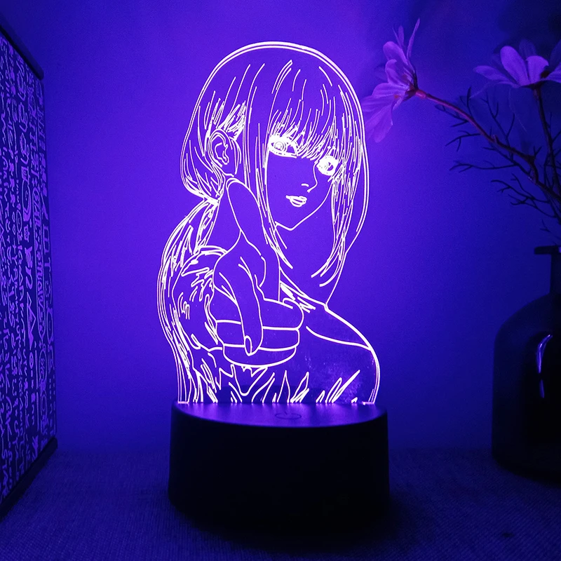 Homem da motosserra Makima Japonês Anime Manga 3d Luz noturna para