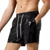 Men Bikini Swimwear Wet Look Solid Color Trunks Sports Soft Bodybuilding Shorts Beach Fitness GYM Short Lounge Breathable Pants 3
