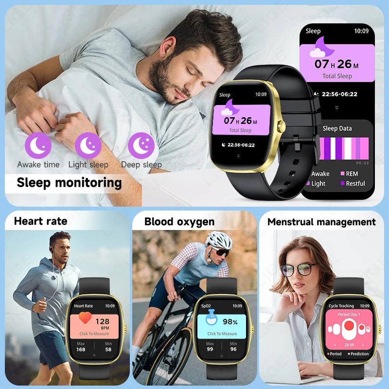 LIGE NEW Smart Watch Women Men Lady Gift Sports Fitness Watches Heart Rate Monitor Waterproof Smartwatch For Phones Android IOS