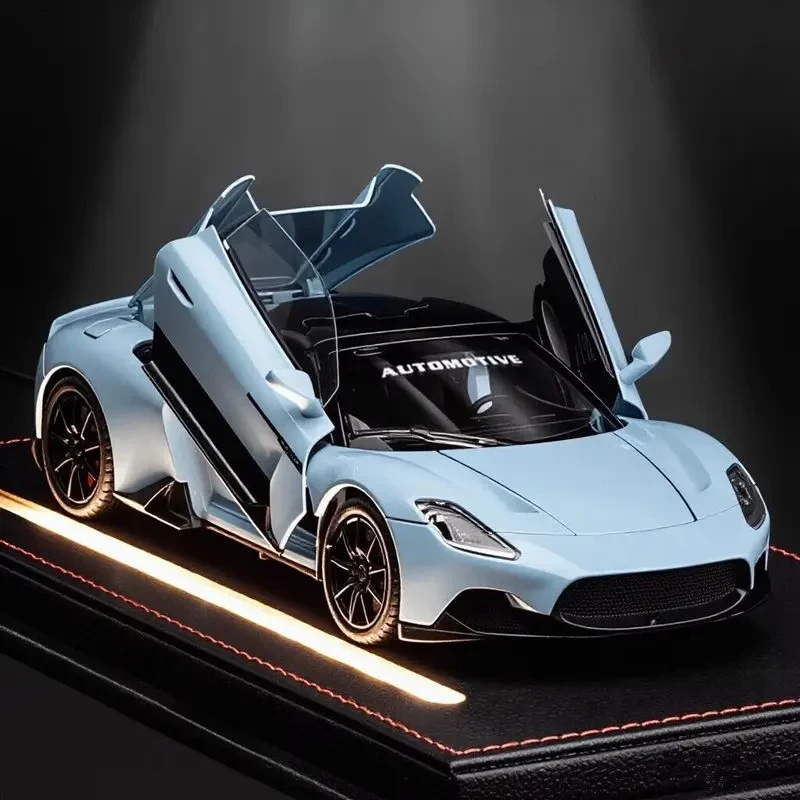 Miniatura de Carro de Brinquedo em Liga Fundida 1:32 MC20 Cabrio com Portas que Abrem, Luz e Som, Fricção, Decoração para Casa