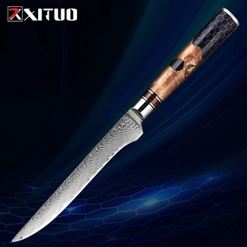 Couteau à désosser en acier Damas VG10, 6 pouces, 67 couches, manche ergonomique, rasoir tranchant, couteau à filet de cuisine, coupe de viande 1