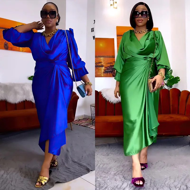 

African Dresses for Women 2Pcs Sets Tops and Skirt Suits Dashiki Ankara Satin Outfits Plus Size Turkey Wedding Party Dress Abaya