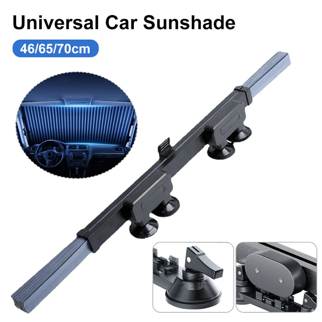 Universal Car Sunshade Retractable Front Rear Windshield Shade Cover 46/65/70cm Windshield Curtain Sun Protection Summer Cooling 5