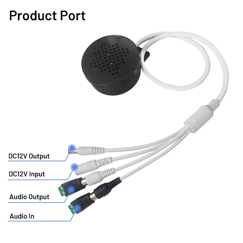 【Support-Cod】 Two Way Audio Microphone And Speaker High-power External Active Speakerphone Audio Surveillance Horn For Cctv Security Ip Camera