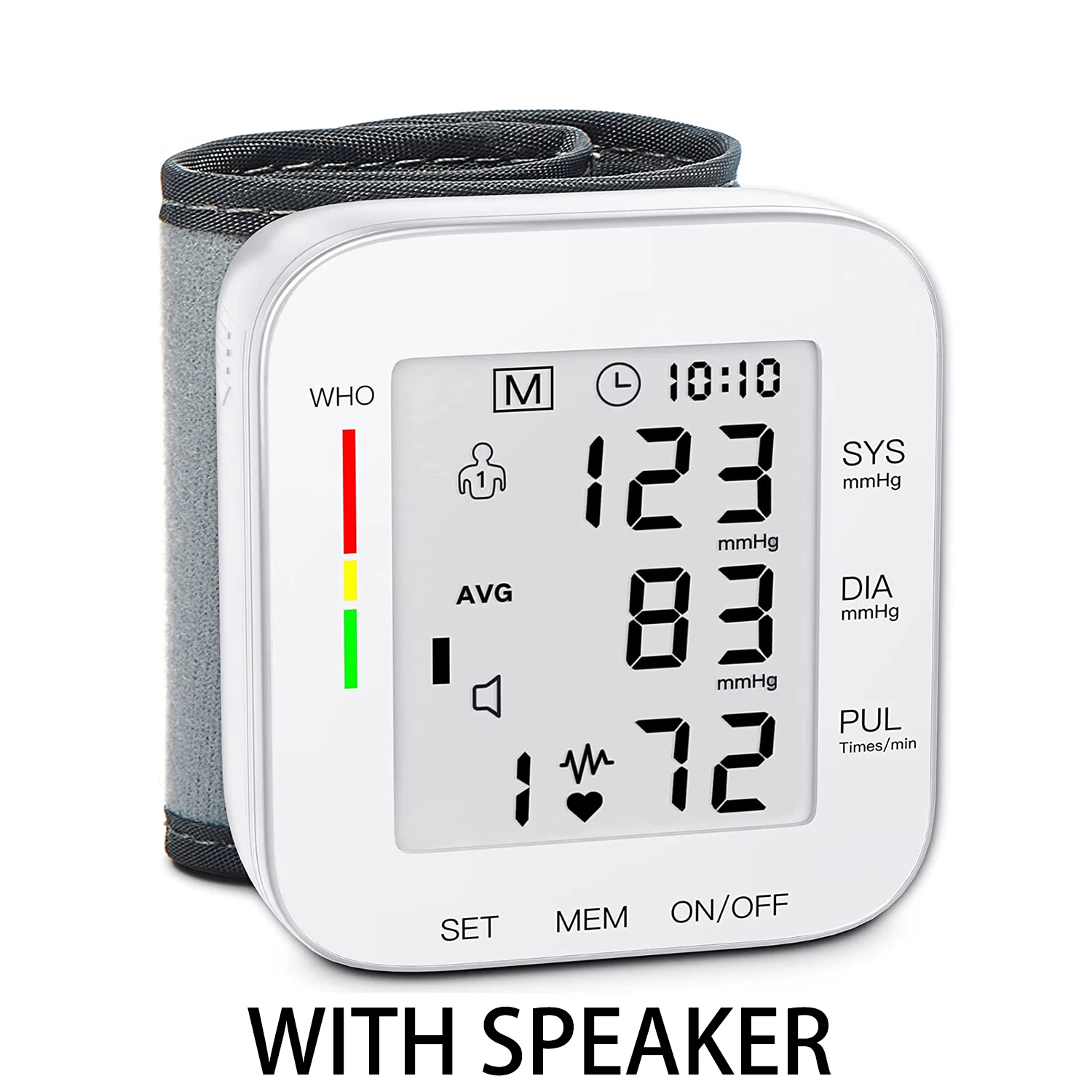 Blood Pressure Monitor Digital Wrist Blood Pressure Machine Automatic Cuff BP Detector 2x99 Readings Memory Large Display Voice 4