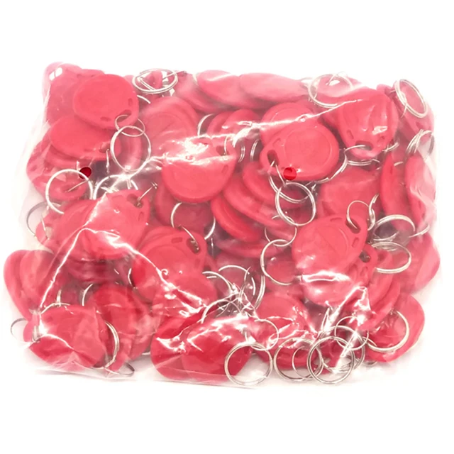 100pcs 125Khz RFID Tag Proximity Keyfobs Ring Access Control Card 11 Colour for Access Control Time Attendance Read-only 4