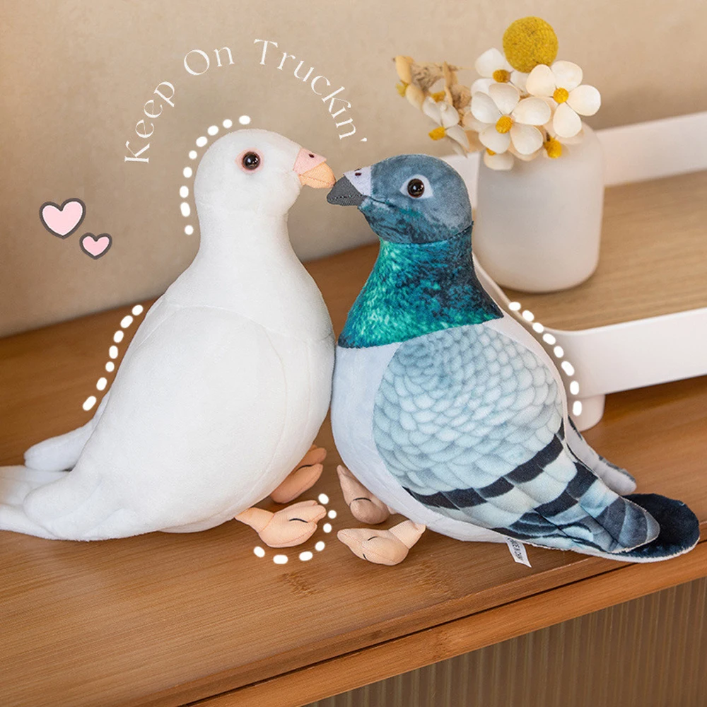 Cute Simulation White Pigeon Dove And Magpie Bird Stuffed Plush Toy Children Birthday Gift
