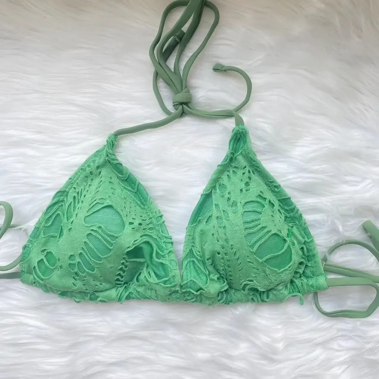 Sexy Hole Bikini Swimsuit Woman 2023 Female Swimwear Lace up Thong Bikinis Sets Brazilian Halter Swimming for Women Bathing Suit