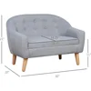 2-Seat Kids Sofa, Toddler Sofa Couch, Linen-Like Fabric and Wooden Frame Sofa Chair for Ages 3-7, 11" High Seat,  children sofa 5