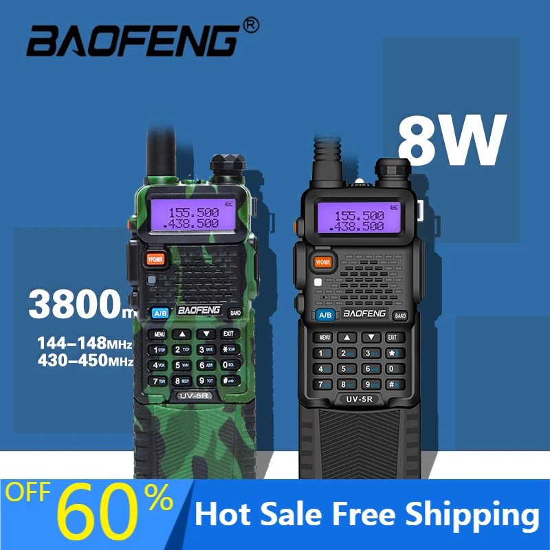 Рация Baofeng UV5R дальность 10 км действия 8 Вт двусторонняя радиосвязь для охоты