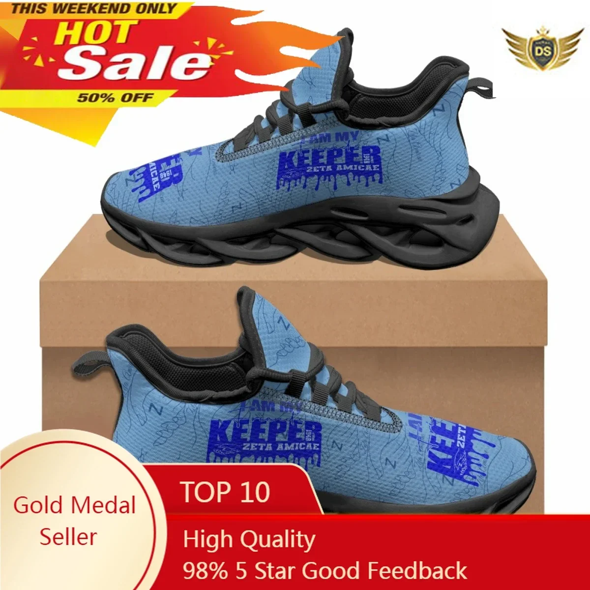 Zeta Amicae Sorority Women's Casual Shoes Comfort Breathable Outdoor Sports Shoes Classic Lace Up Non-slip Sneakers