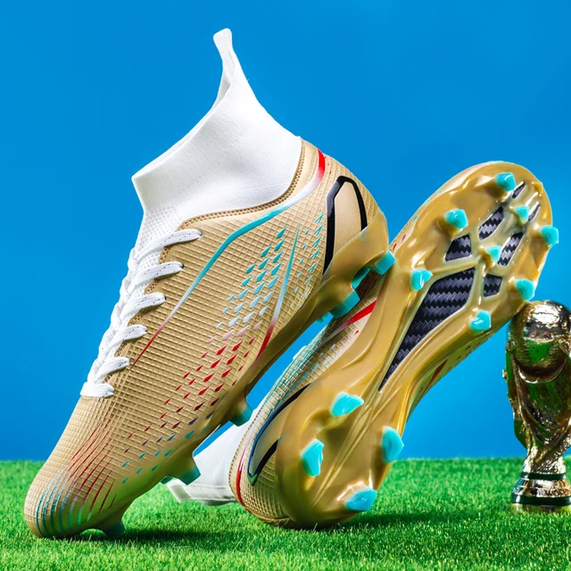 MenOutdoor Football Boots Professional Training Soccer Shoes Soccer Cleats Turf Futsal Match Grass Unisex Non-slip Breathable 5