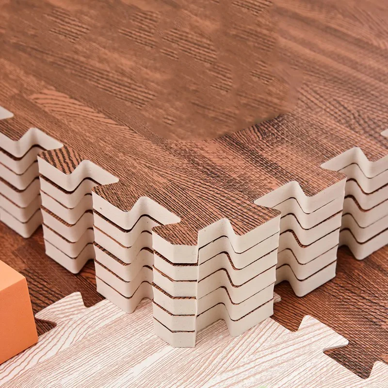 Newest Wood Grain Puzzle Mat Baby Foam Play Splicing Bedroom Thicken
