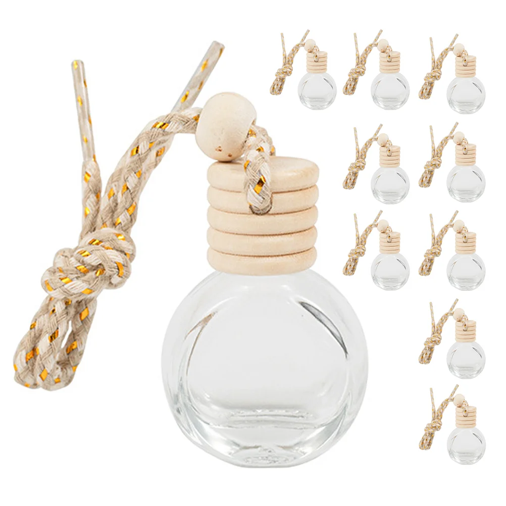 

10 Pcs Car Perfume Bottle Diffuser Diffusers For Essential Oils Hanging Accessories Air Empty Bottles Glass Wood