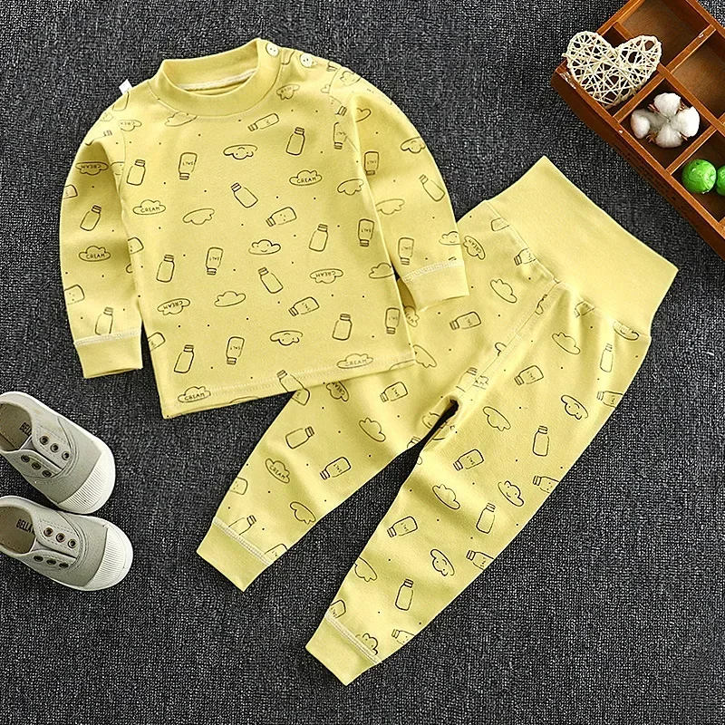 Children Clothes Children Underwear Suits Baby Pajamas Boys and Girls Pure Cotton High-waisted Autumn Pants Home Clothes
