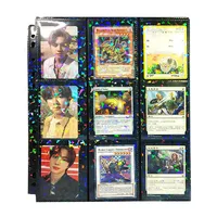 30Pcs 9 Pocket Trading Card Holographic Storage Album Foil Pages 11 Holes Fit 3 Ring Binder Side Loading Laser Idol Card Holder 1