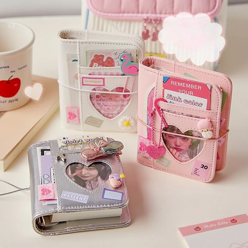 Korean Pink Heart Ring Binder Detachable Journal for KPOP Idol