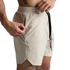 Shorts Single Woven Quick Dry Shorts Solid Color Running Fitness Sports Casual American Style Five Quarter Pants For Men 3