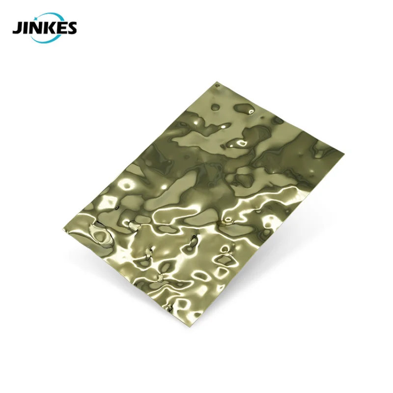 custom.Hotel decorative sheet 304 Embossing Mirror Sheets Water Ripple Plate