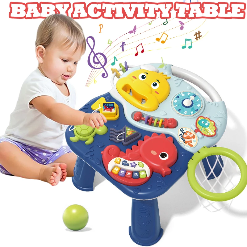 

Baby Activity Table Multi-Functional Musical Toys Sound Maker Newborn Gift Sensory Toys Movement Developing Educational Games