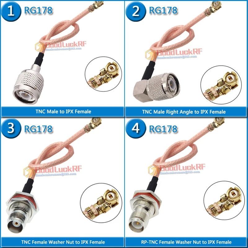 Pigtail: U.FL To RP-TNC Female Bulkhead With O-ring - 6 Inches - Foto 6