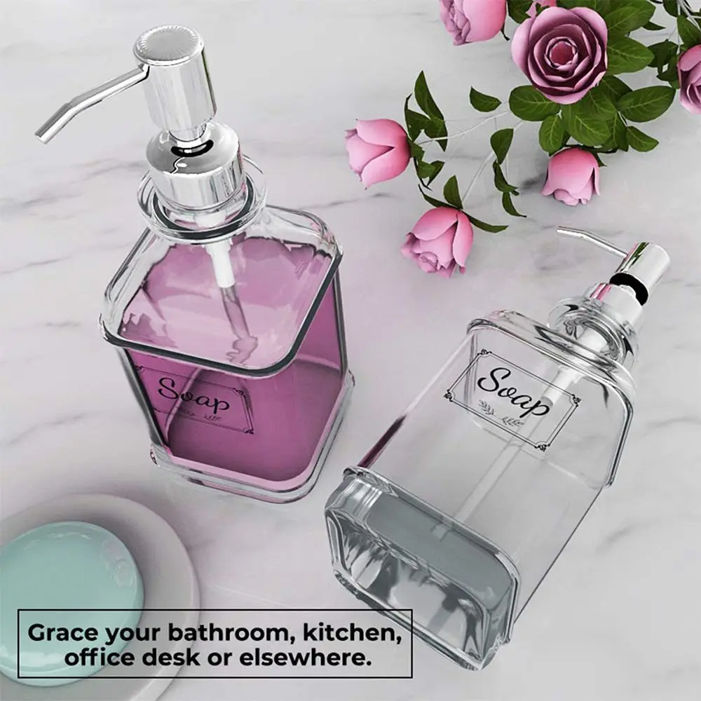 Soap Dispenser Press Type Thick Glass Stainless Steel Pump Liquid Foam Machine Clear Labels Washing Hand Separate Bottle soap dispenser,soap pump