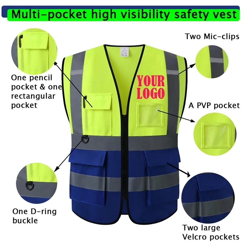 High Visibility Reflective Safety Reflective Vest Personalized Night Cycling Work Clothes Construction Workers high visibility vest reflective vest safety vest