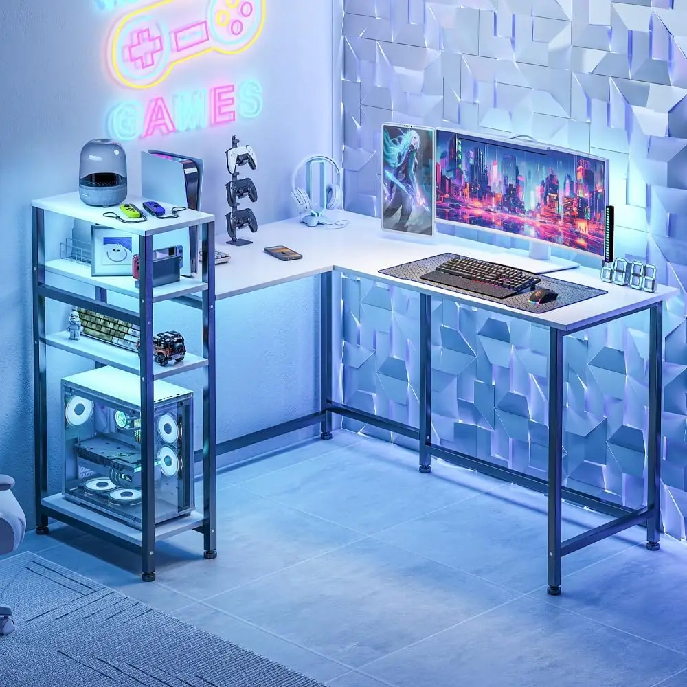 مكتب زاوية L ركن كمبيوتر إمكانية تغيير تصميم الطاو...