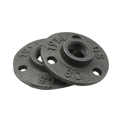 

Iron Cast Flange Decorative 1/2" 3/4" 1" Garden Floor/Wall Fittings Pipe Malleable Three Bolt Holes BSP Thread 1Pc
