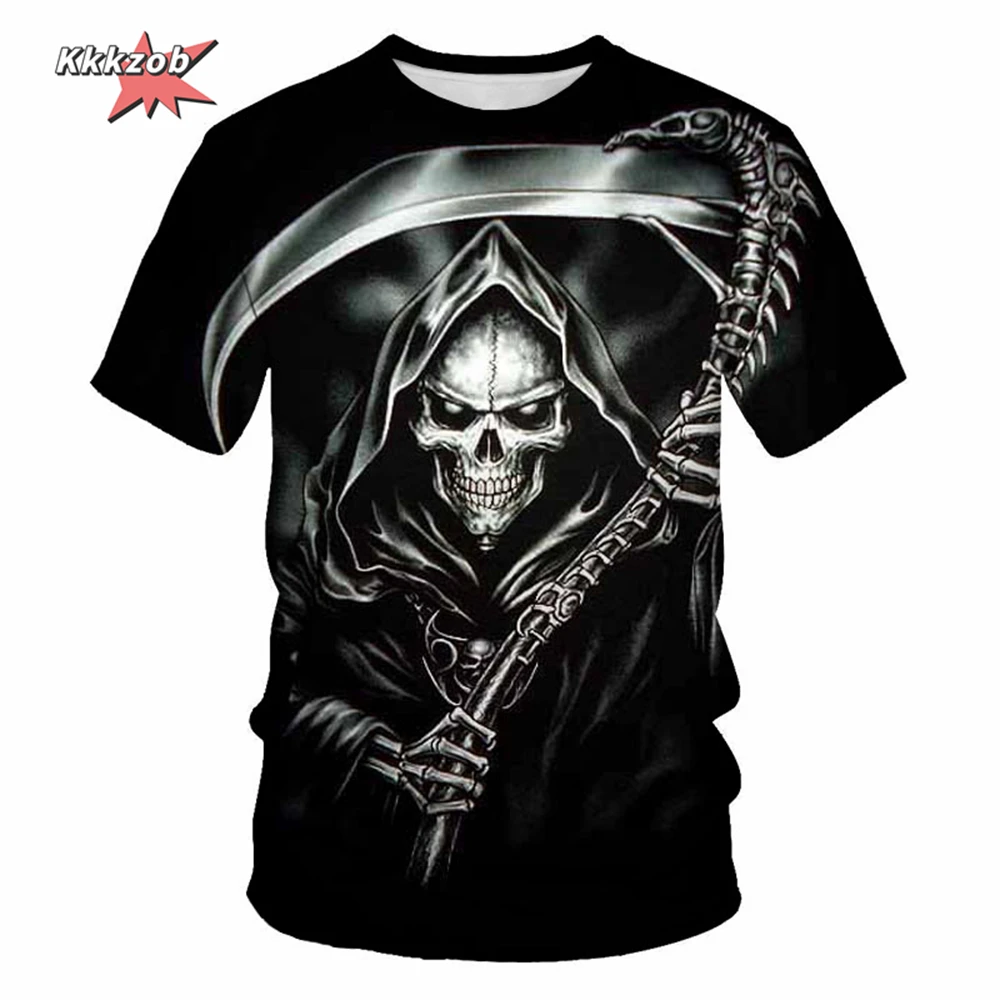 Gothic Skull T-Shirt - 3D Printed Casual Short Sleeve Top