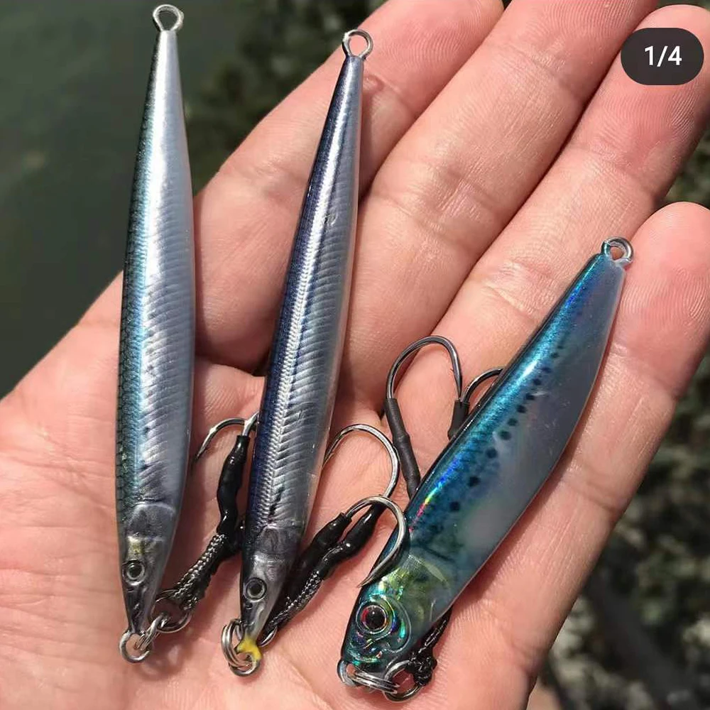 60-180g 3D Printing Metal Jig Shore Jigging Deep Sea Bass Spoon