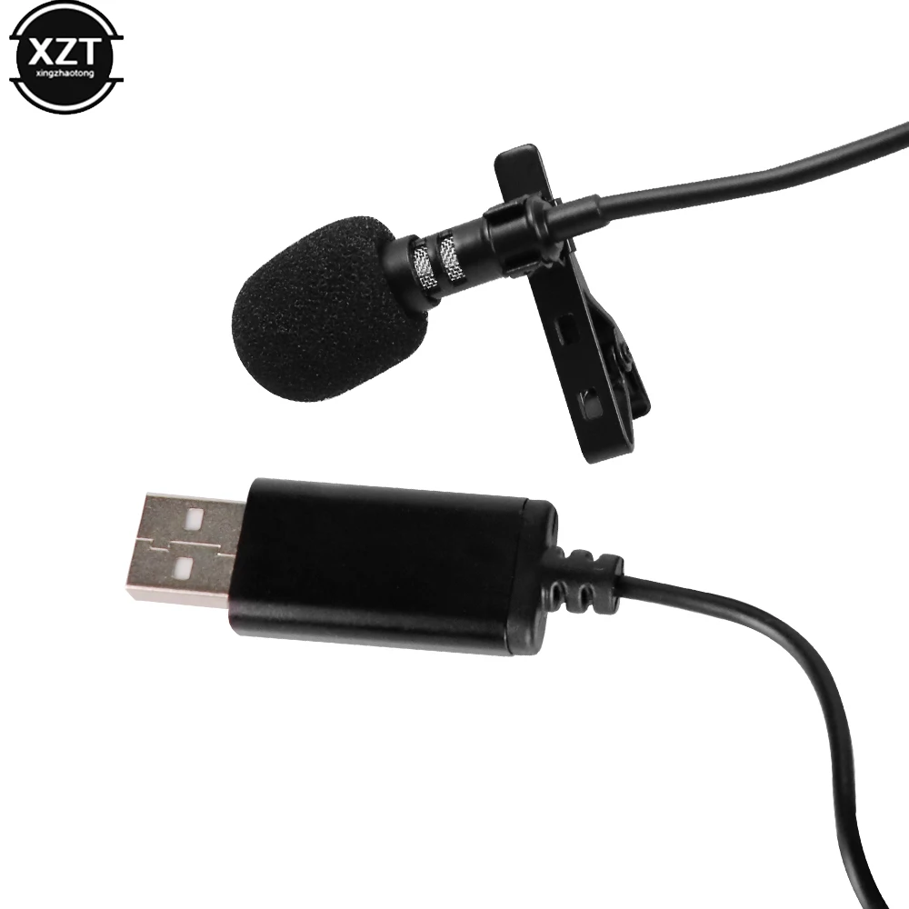 150cm Portable Mini Clip-on Omni-Directional Stereo USB Mic