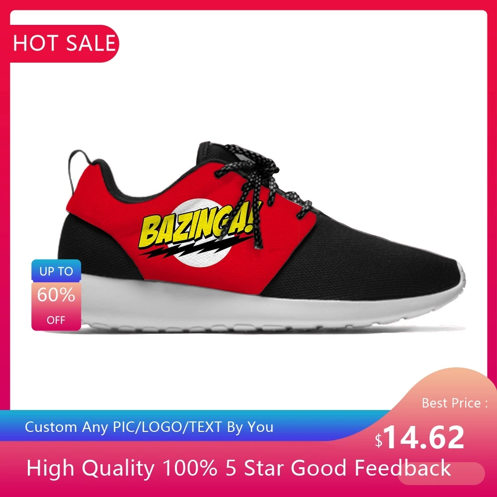 

The Big Bang Theory Bazinga Fashion Personality Sport Running Shoes Casual Breathable Lightweight 3D Print Men Women Sneakers