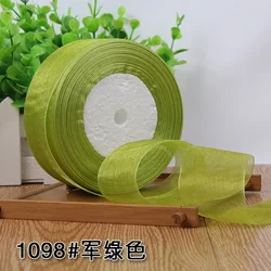Versatile Red Organza Ribbon for DIY Crafts and Gift Wrapping - 45m Roll (Army Green)