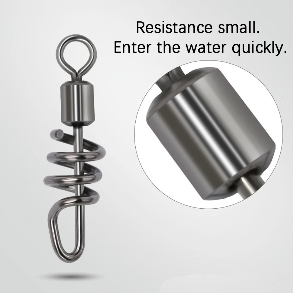 Fishing Rolling Swivel 20-100pcs With Screwed Snap Stainless Steel Solid Ring Connector Fishhook Lures