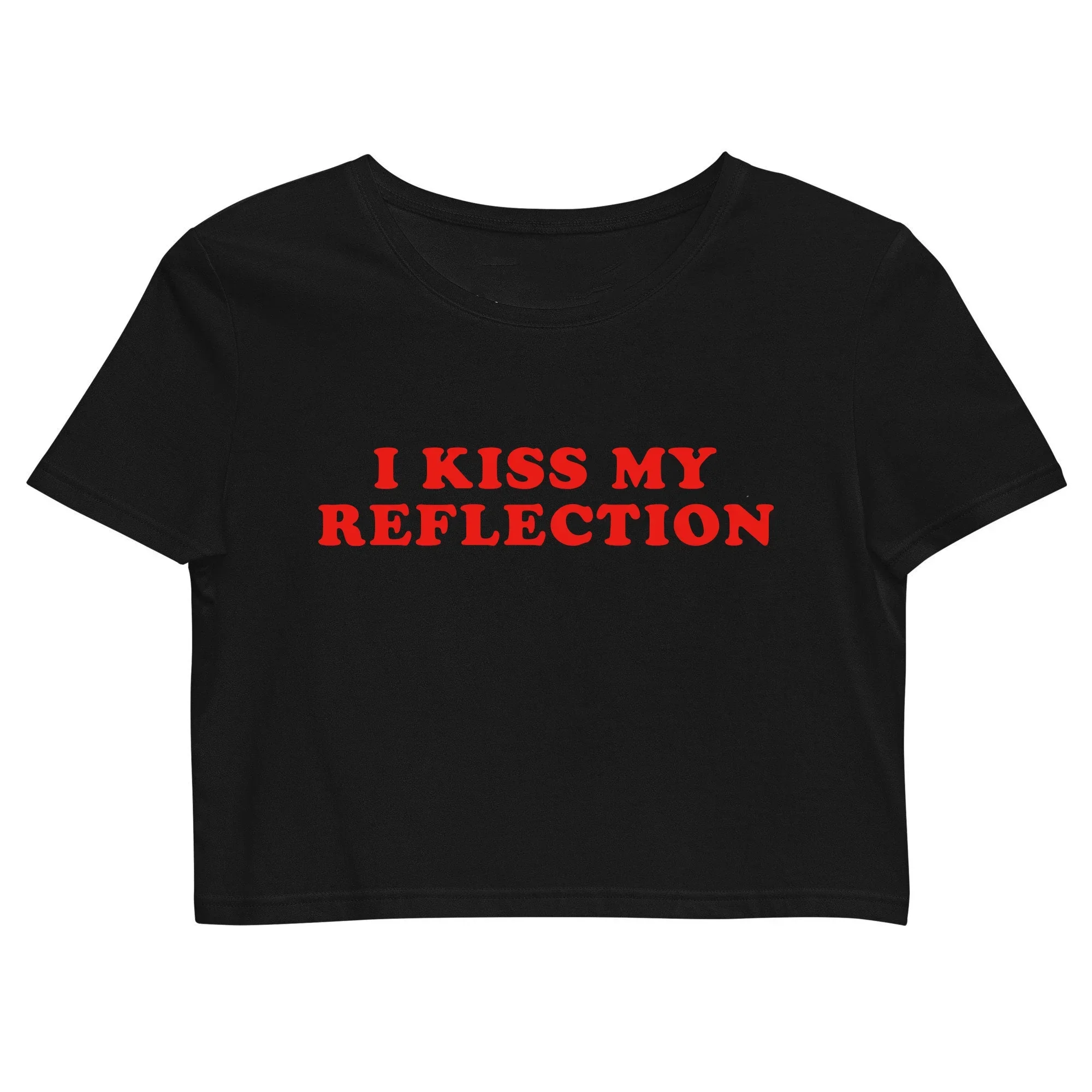 

Женский укороченный Топ I Kiss My отражающий, сексуальная женская футболка, популярная модная детская футболка, Y2k, одежда в подарок, Прямая поставка