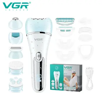 VGR Elettrico Donne Epilatore Rasoio Femminile Gamba Corpo Depilazione Labbro Mento Depilatorio Lady Bikini Trimmer Set di Rimozione Dei Capelli Del Viso 1