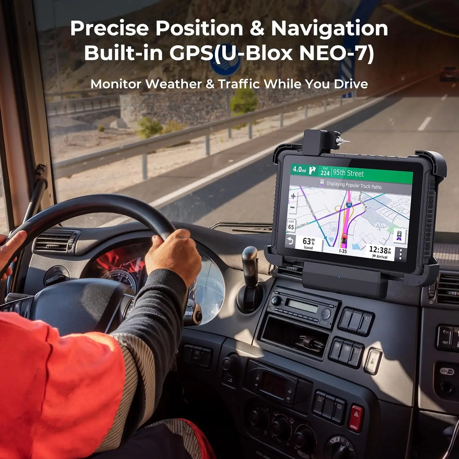 Rugged Tablet 10.1 inch Windows 11 Pro 8GB+128GB Intel N5100 Sunlight Readable 4G LTE GPS Heavy Duty Indust RS232 DB9 UART 5