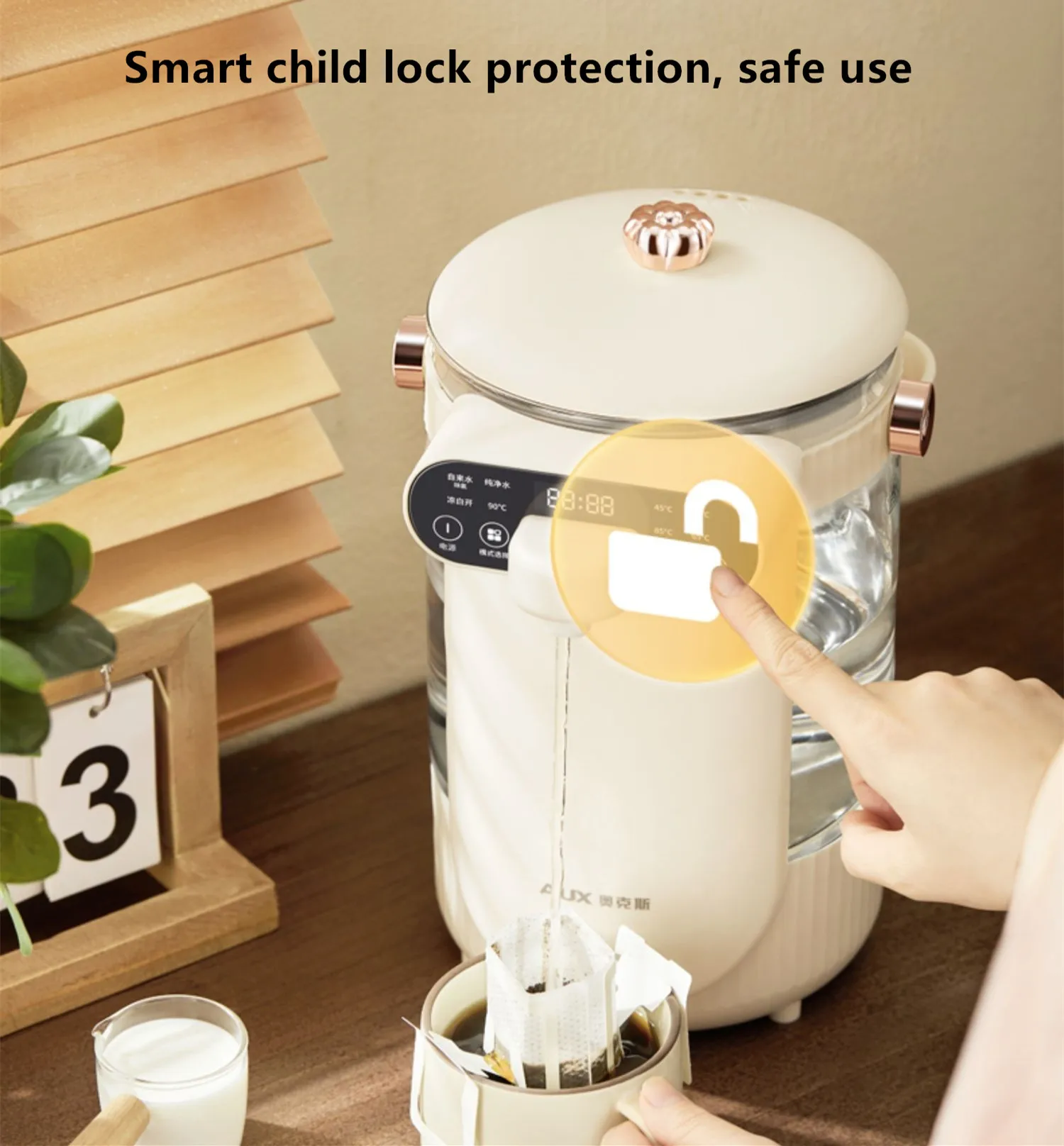220V 2.5L Electric Kettle Glass Water Boiling Pot Machine Automatic Thermostatic Hot Water Kettle 2