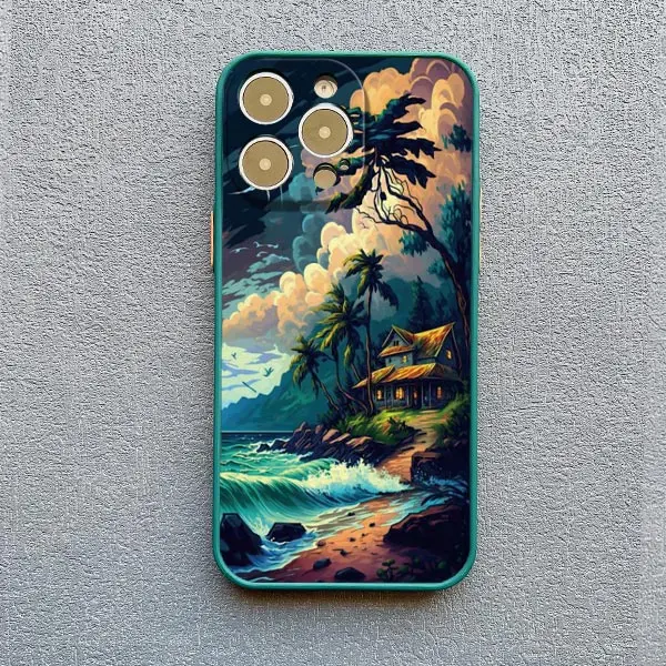 Seaside Coconut Tree Coastal Scenery Handyhülle für IPhone 16 15 14 13 12 11 Pro Max Mini X XR XS 15 7 8 Plus stoßfeste Abdeckungen – Detail 9