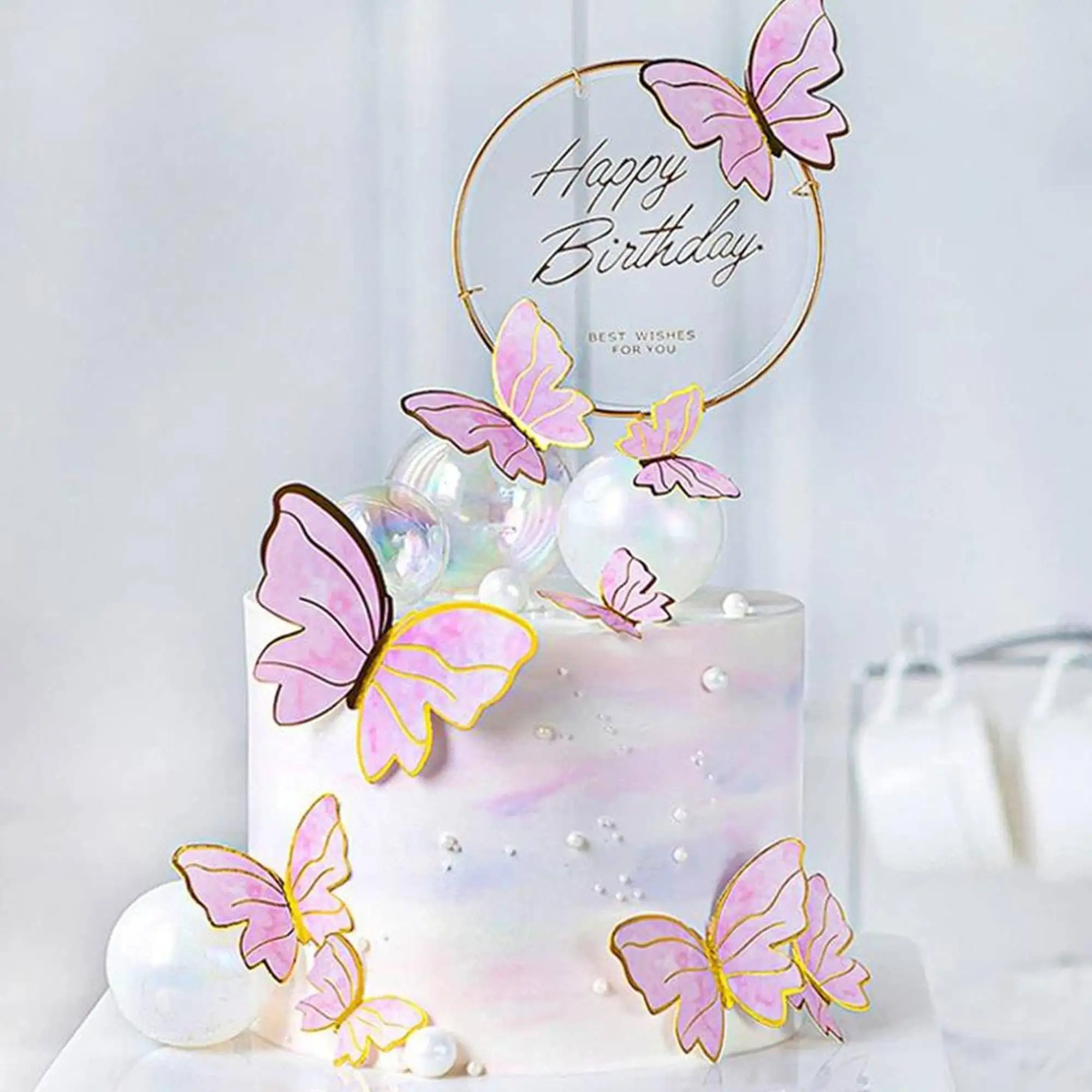 48 Decorazioni Torta Farfalle Commestibili In Carta Di Riso – Viola, Perfette Per Compleanni, Baby Shower E Matrimoni