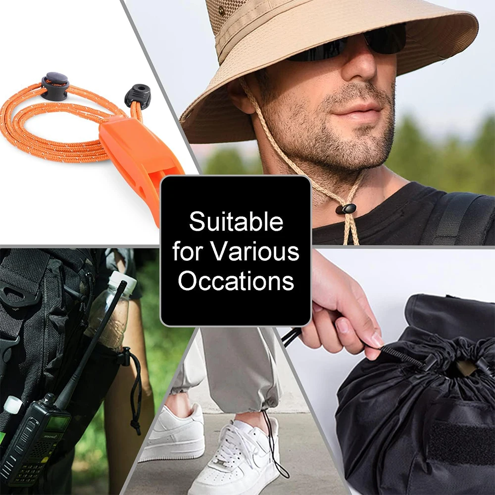 10pcs Plastic Stopper Cord Lock Bean Toggle Clip Apparel Shoelace Sportswear Rope Paracord Lanyard Accessories Colorful