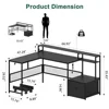Desk and Chair Combo Set Home Office Furniture L Shaped Computer Desk Gaming Desk Chair with Adjustable Back Mesh Design 2