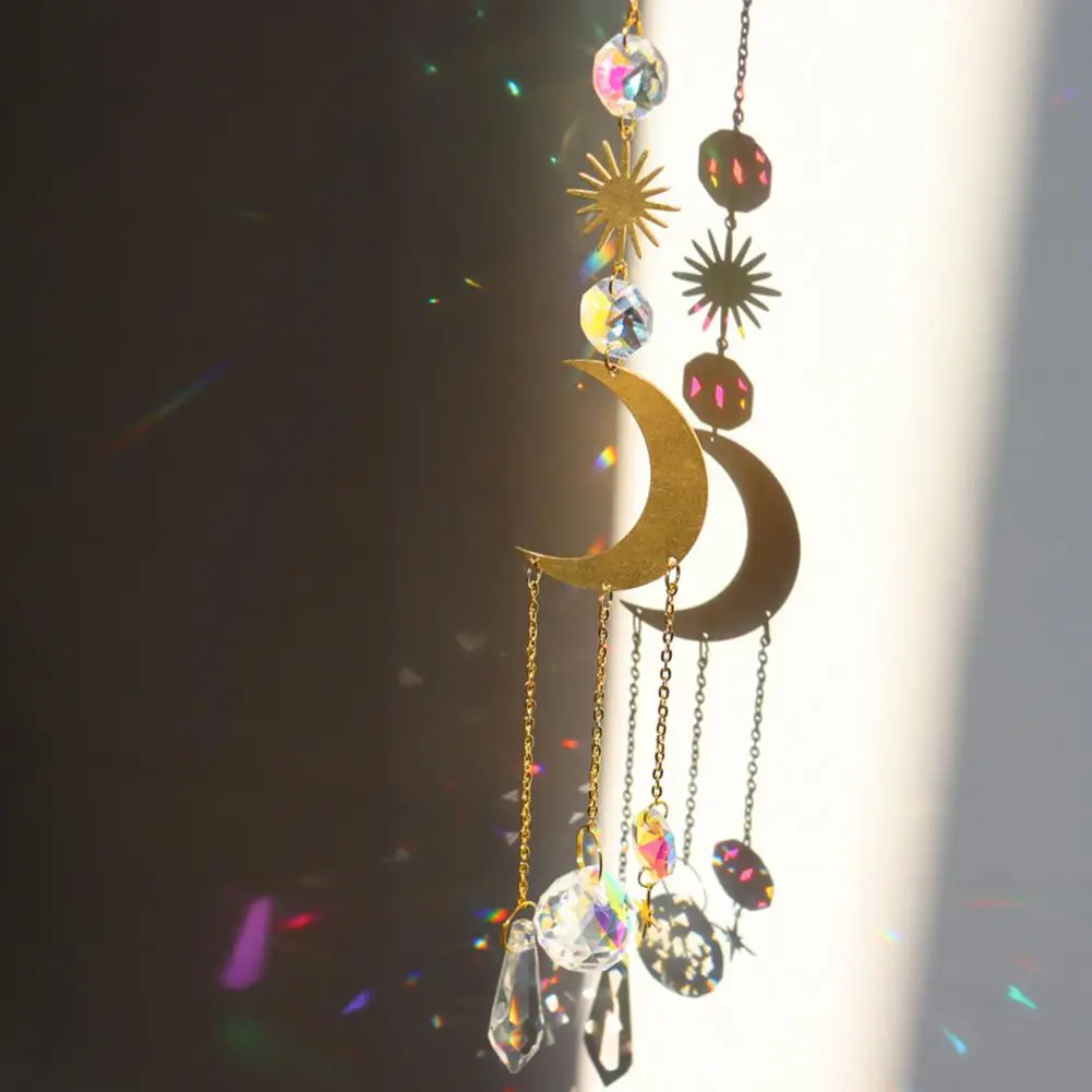 Suncatcher Pendant Decorative Glass Faux Crystal Rainbow Prism Pendant Home Decoration
