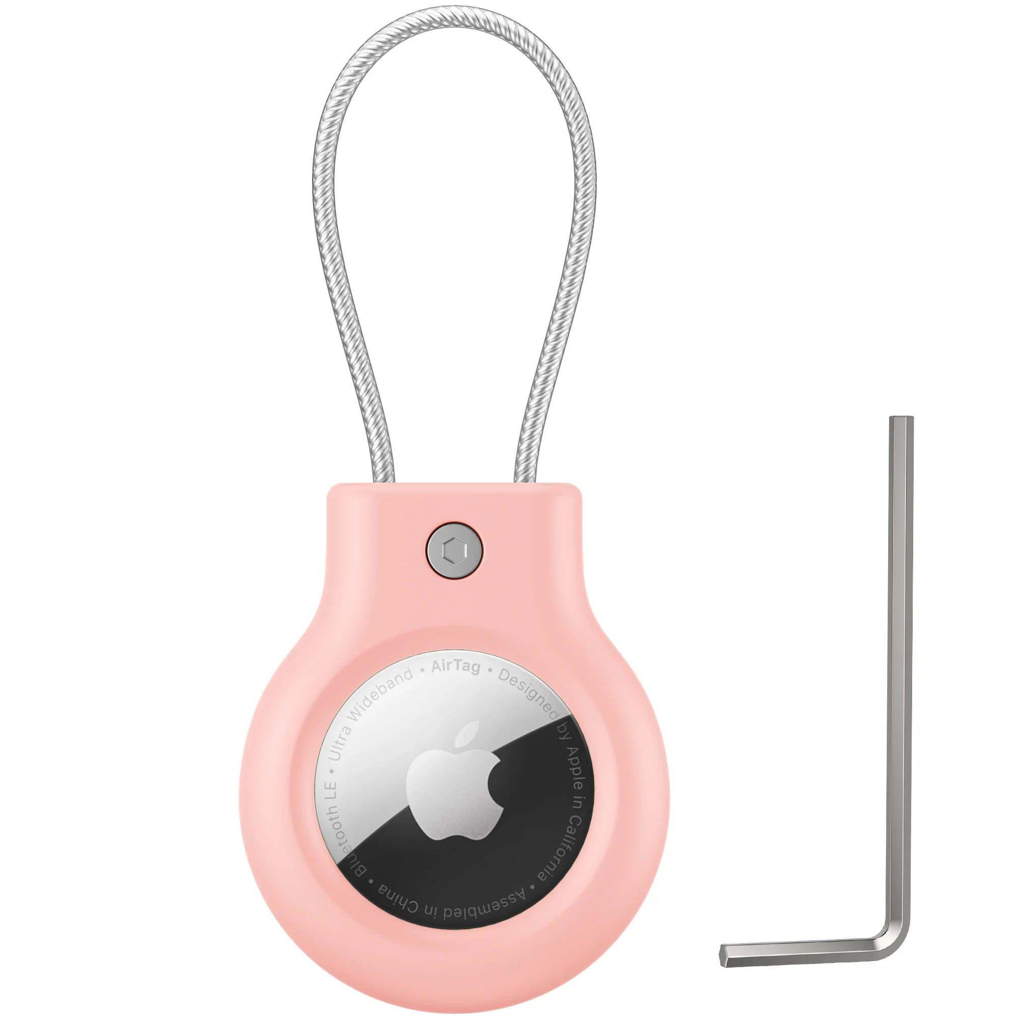 Premium 360° Protective AirTag Cover with Metal Keychain and Hex Wrench Kit